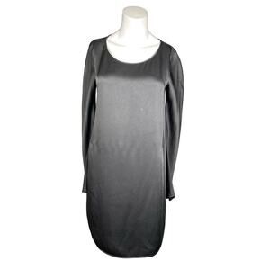 Theory Dress Women's 2 'Nisla' Silver Gray Scoop Neck Long Sleeve Silk Lined